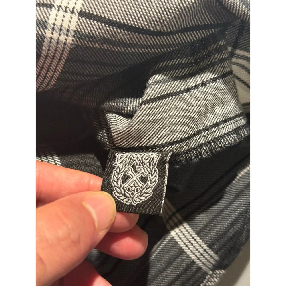Dixxon Flannel Co Youth Division Grey Black Plaid D-Tech Shirt Kids XL